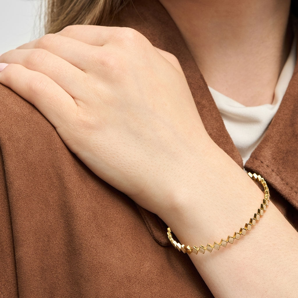 LULU Copenhagen Confetti Bangle - Gold Plated Bracelets Buttercream