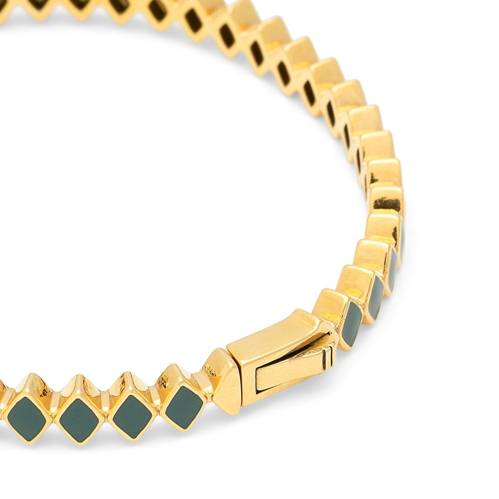 LULU Copenhagen Confetti Bangle - Gold Plated Bracelets North Sea Green
