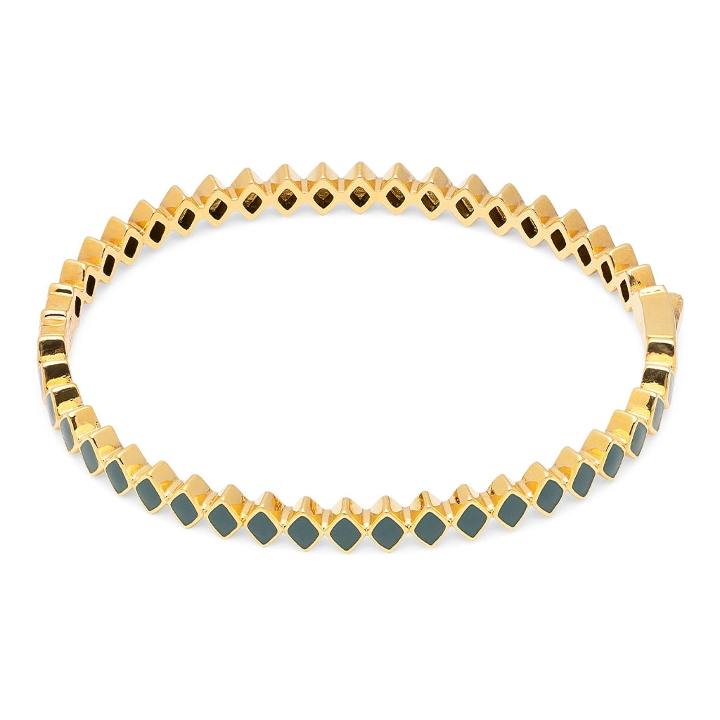 LULU Copenhagen Confetti Bangle - Gold Plated Bracelets North Sea Green