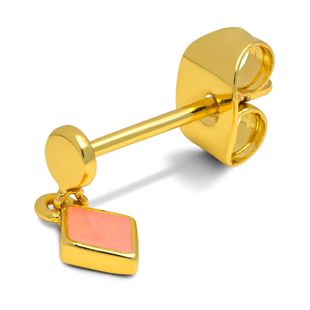 LULU Copenhagen Confetti Dangling earring 1 pcs gold plated Ear stud, 1 pcs Burnt Coral