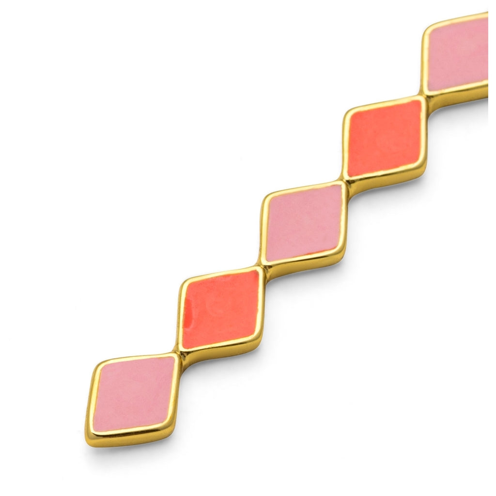 LULU Copenhagen Confetti Long earring 1 pcs gold plated Ear stud, 1 pcs Orange Coral - Light Pink