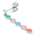 Confetti Long earring 1 pcs silver plated - Multi