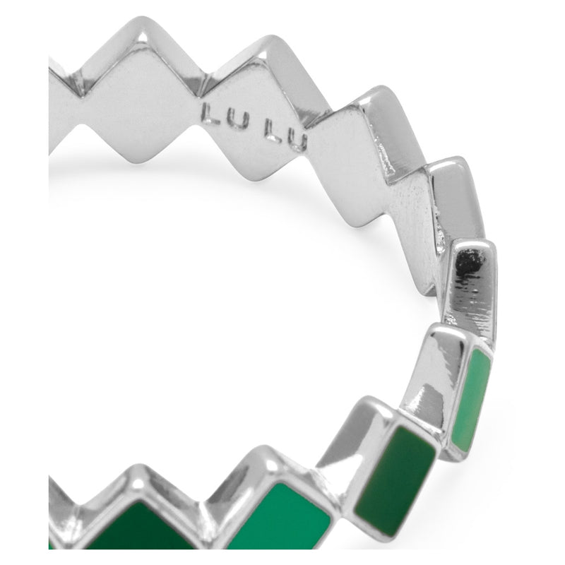 LULU Copenhagen Confetti Ring - silver Rings Green