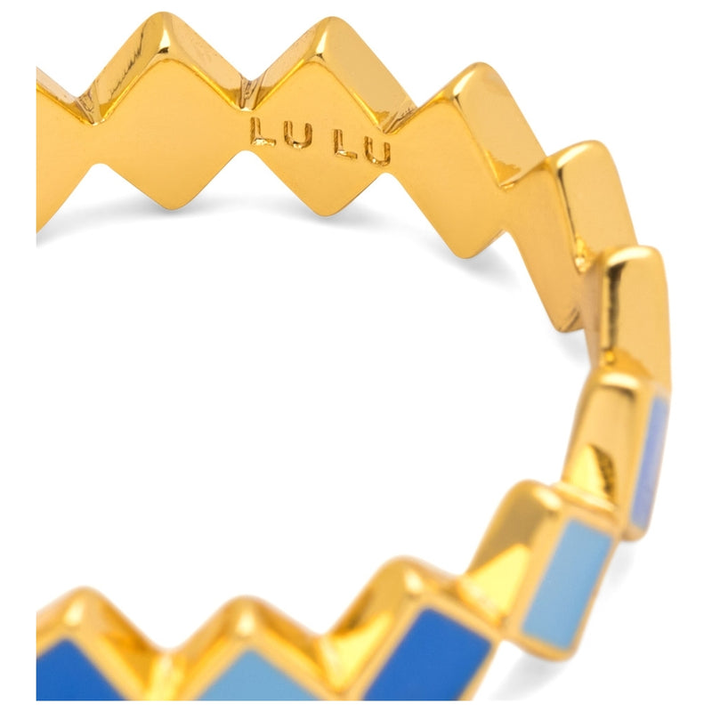 LULU Copenhagen Confetti Ring gold plated Rings Blue