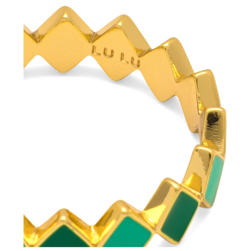 LULU Copenhagen Confetti Ring gold plated Rings Green