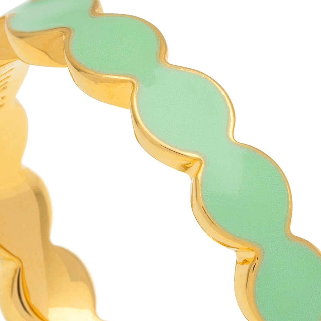 LULU Copenhagen Connected Circles Ring Rings Seasalt Green