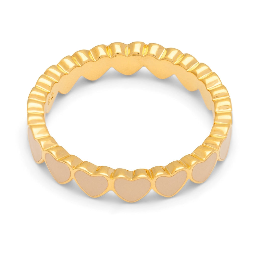 LULU Copenhagen Connected Hearts Ring Rings Buttercream