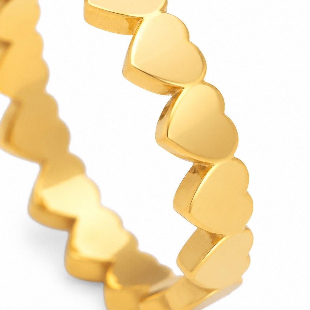 LULU Copenhagen Connected Hearts Ring Rings Gold plated