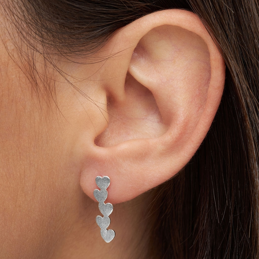 LULU Copenhagen Connected Hearts earring 1 pcs Ear stud, 1 pcs Silver Plated