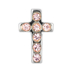 LULU Copenhagen Cross Crystal 1 pcs silver Ear stud, 1 pcs Rose