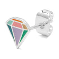 Diamond Cut Large earring 1 pcs silver plated - Multi