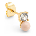 Diamond Eye earring 1 pcs - Dusty Peach/Crystal