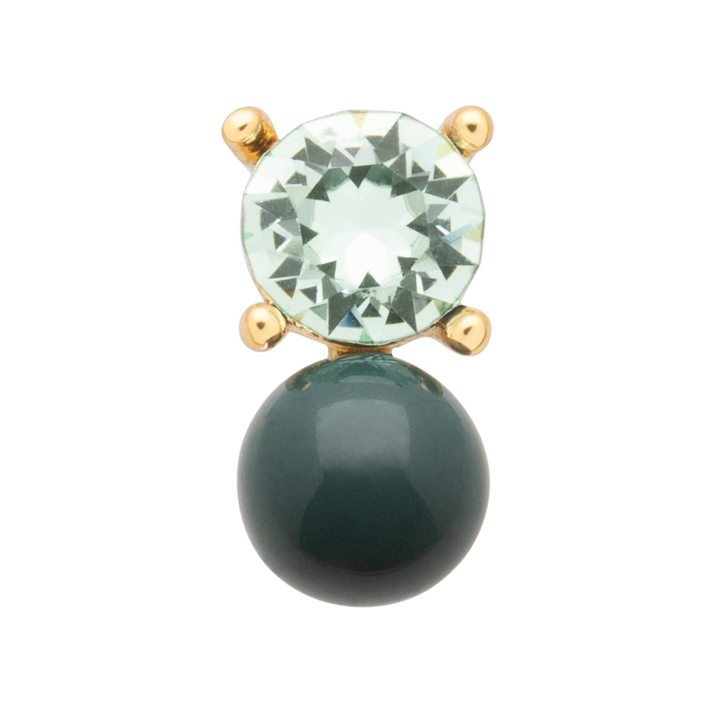 LULU Copenhagen Diamond Eye earring 1 pcs Ear stud, 1 pcs North sea green/Chrysolite