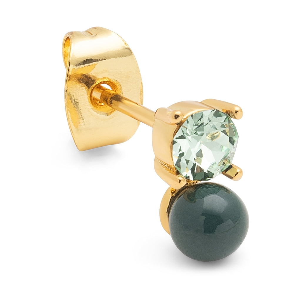 LULU Copenhagen Diamond Eye earring 1 pcs Ear stud, 1 pcs North sea green/Chrysolite