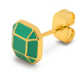 Diamond Large earring 1 pcs gold plated - Light Green