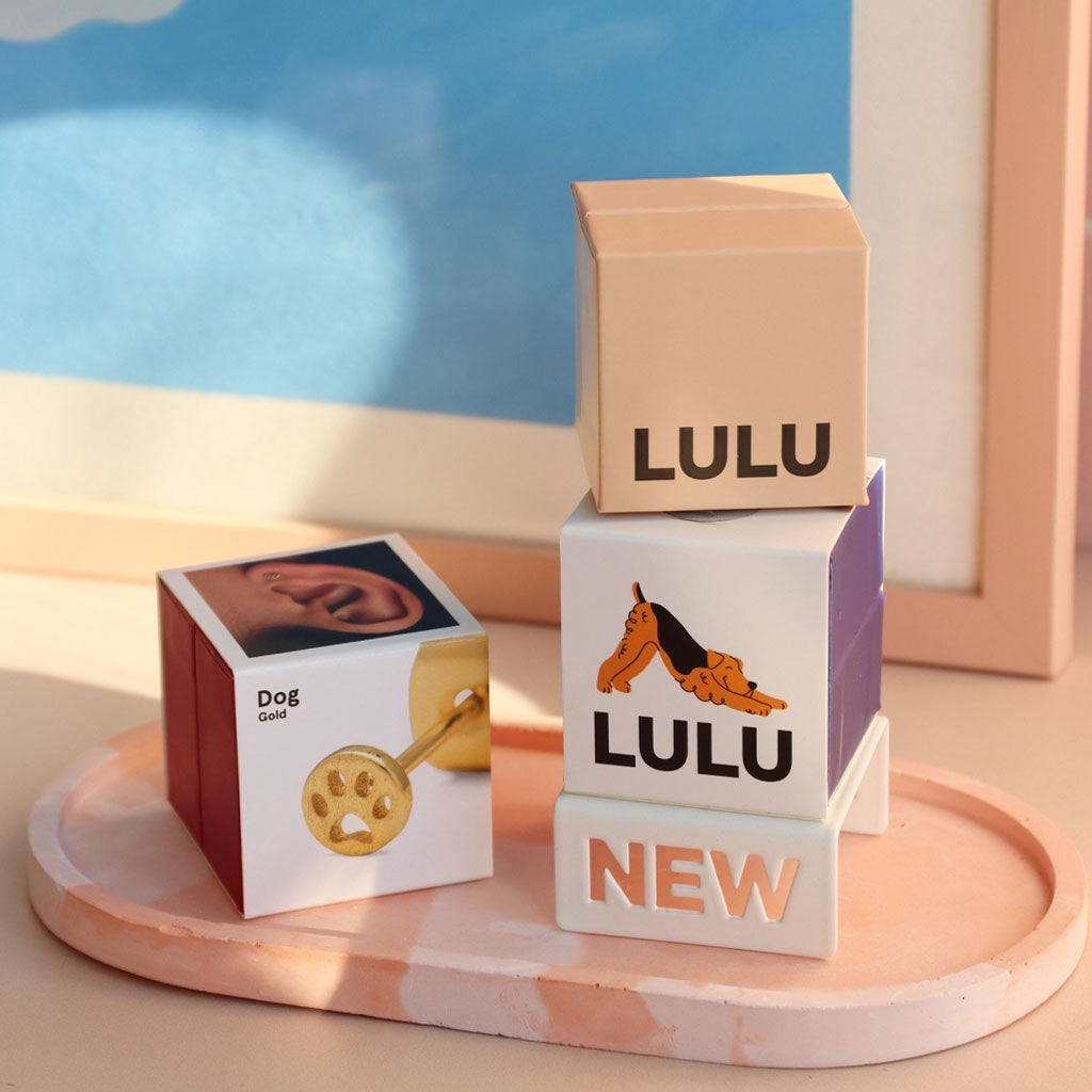 LULU Copenhagen Dog earring 1 pcs Ear stud, 1 pcs Gold plated