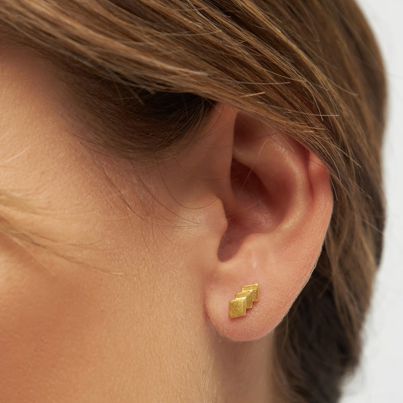 LULU Copenhagen Domino 3 - 1 pcs Ear stud, 1 pcs Gold plated