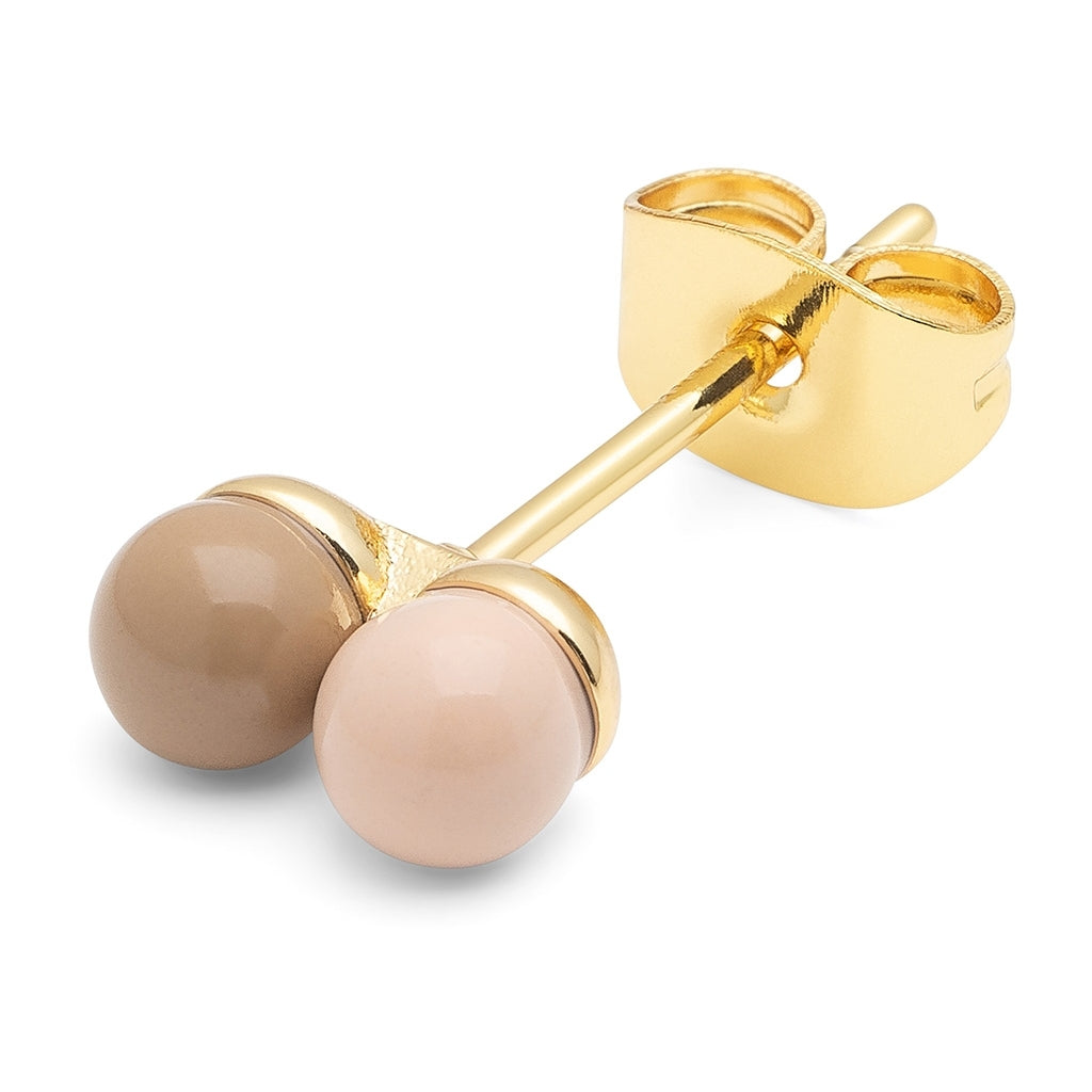 LULU Copenhagen Double Color Ball earring 1 pcs Ear stud, 1 pcs Mocha Mousse/Dusty Peach