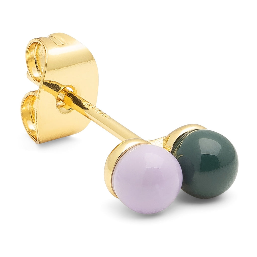 LULU Copenhagen Double Color Ball earring 1 pcs Ear stud, 1 pcs North Sea Green/Purple