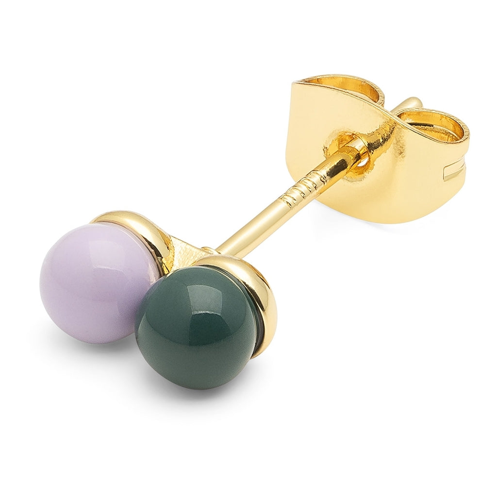 LULU Copenhagen Double Color Ball earring 1 pcs Ear stud, 1 pcs North Sea Green/Purple