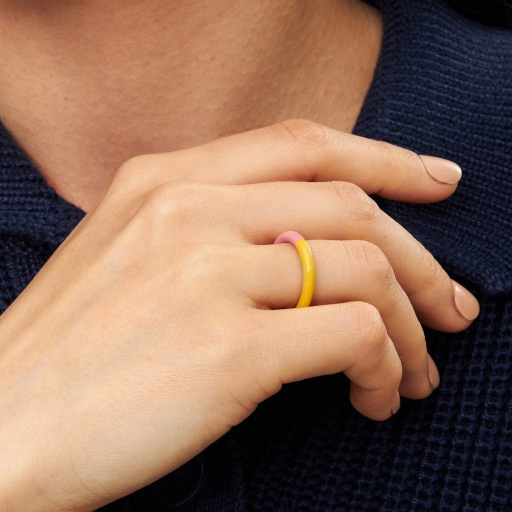 LULU Copenhagen Double Color Ring Rings Rose - Sunflower