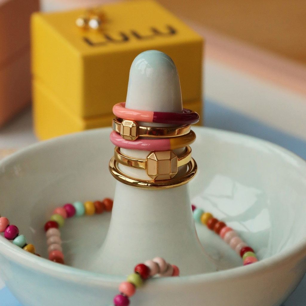LULU Copenhagen Double Color Ring Rings Rose - Sunflower