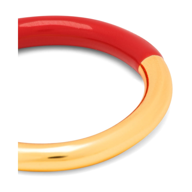 LULU Copenhagen Double Color Ring - Gold plated Rings Gold/Passion Red