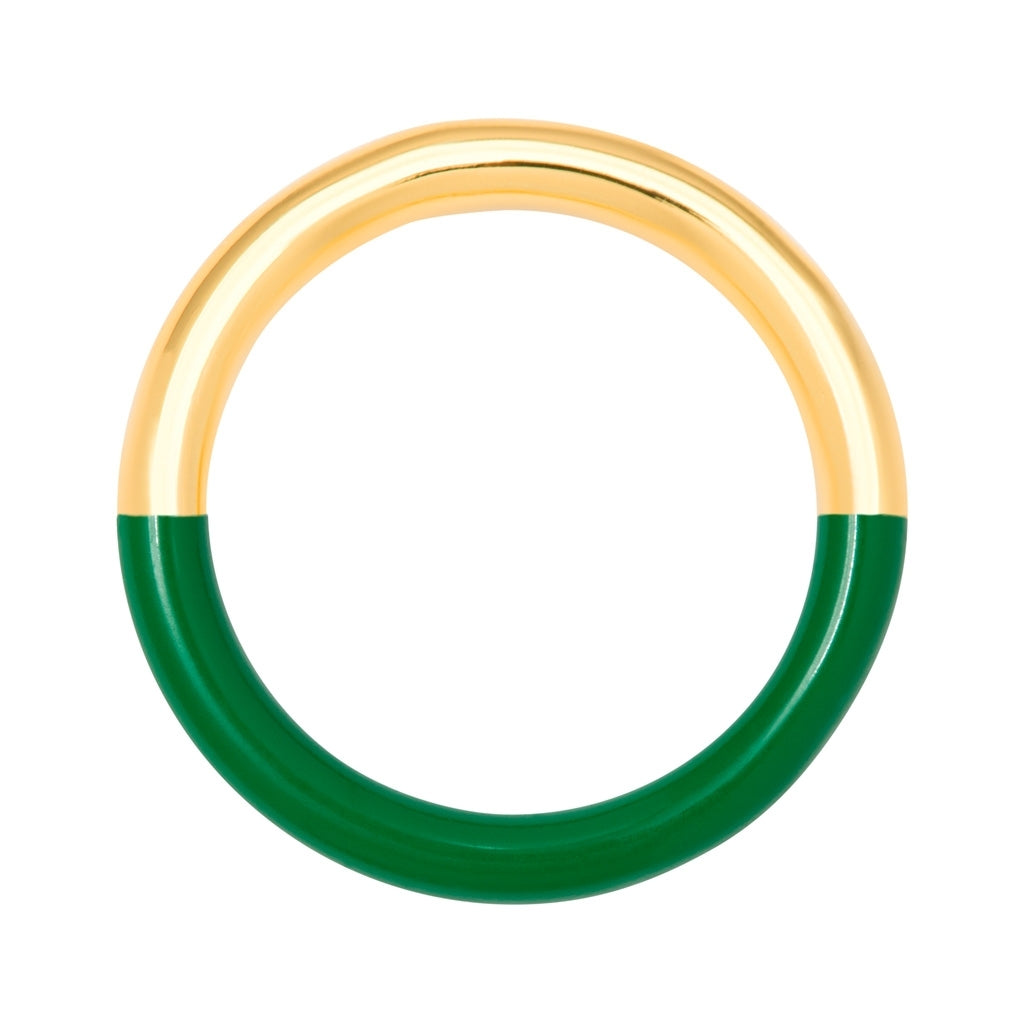 LULU Copenhagen Double Color Ring gold plated Rings Gold/Green