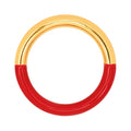 Double Color Ring gold plated - Gold/Passion Red