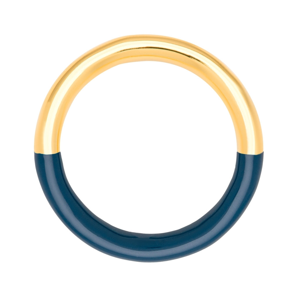 LULU Copenhagen Double Color Ring gold plated Rings Gold/Retro Dark Blue