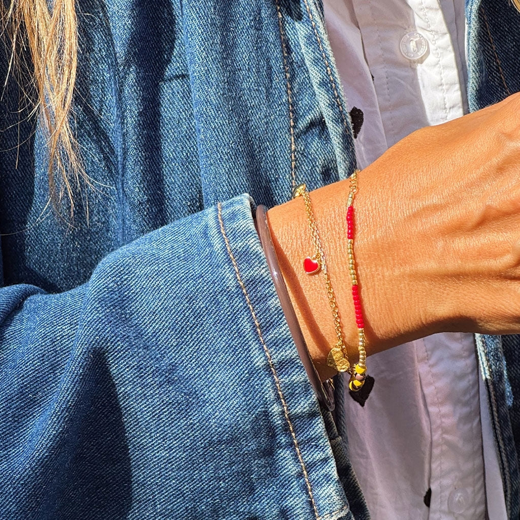 LULU Copenhagen Endless Love Bracelet - gold plated Bracelets Passion Red