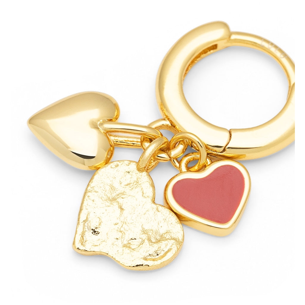 LULU Copenhagen Endless Love earring 1 pcs - gold plated Ear stud, 1 pcs Passion Red
