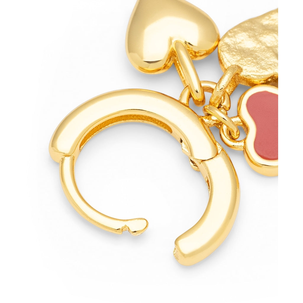 LULU Copenhagen Endless Love earring 1 pcs - gold plated Ear stud, 1 pcs Passion Red