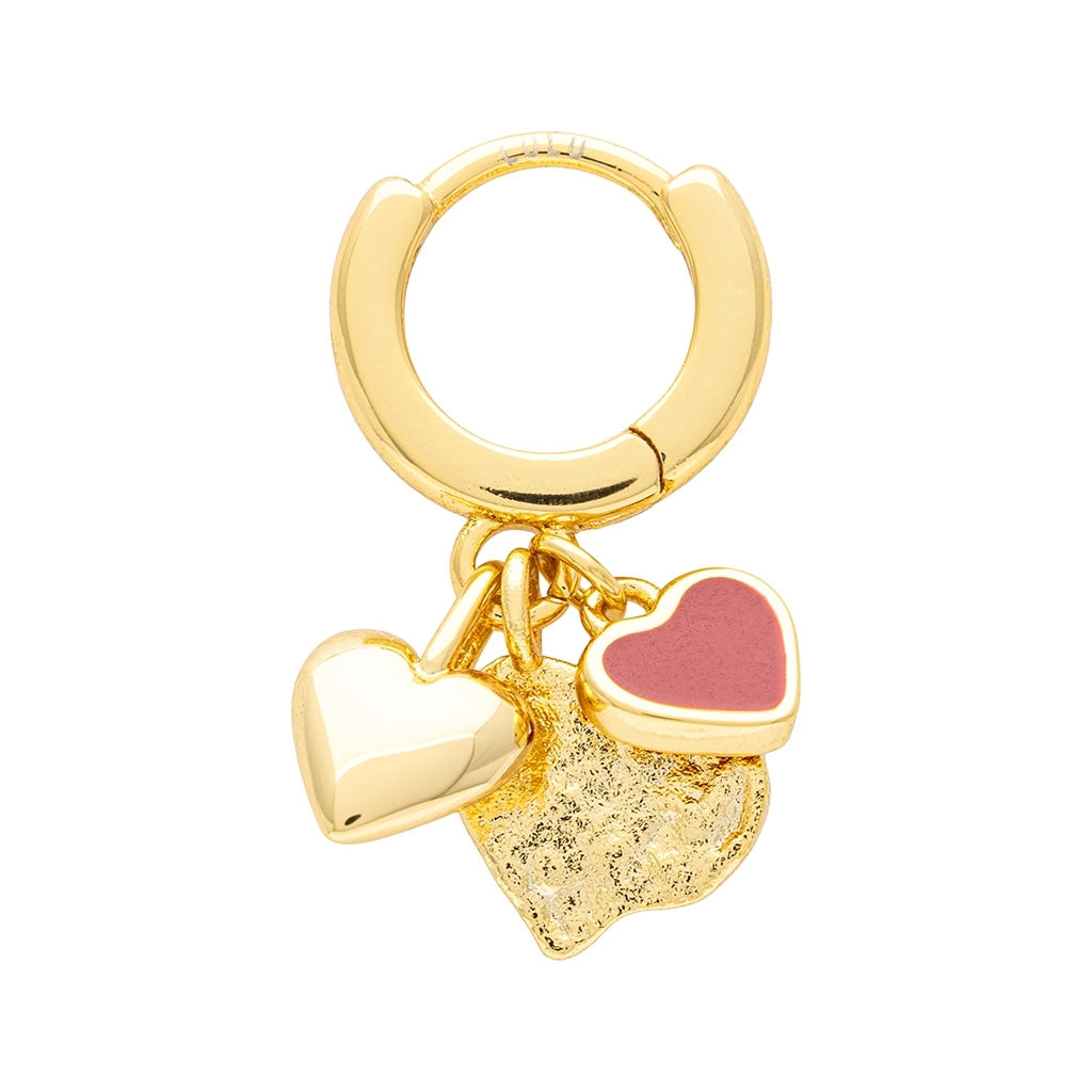 LULU Copenhagen Endless Love earring 1 pcs - gold plated Ear stud, 1 pcs Passion Red