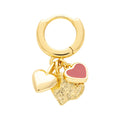 Endless Love earring 1 pcs - gold plated - Passion Red