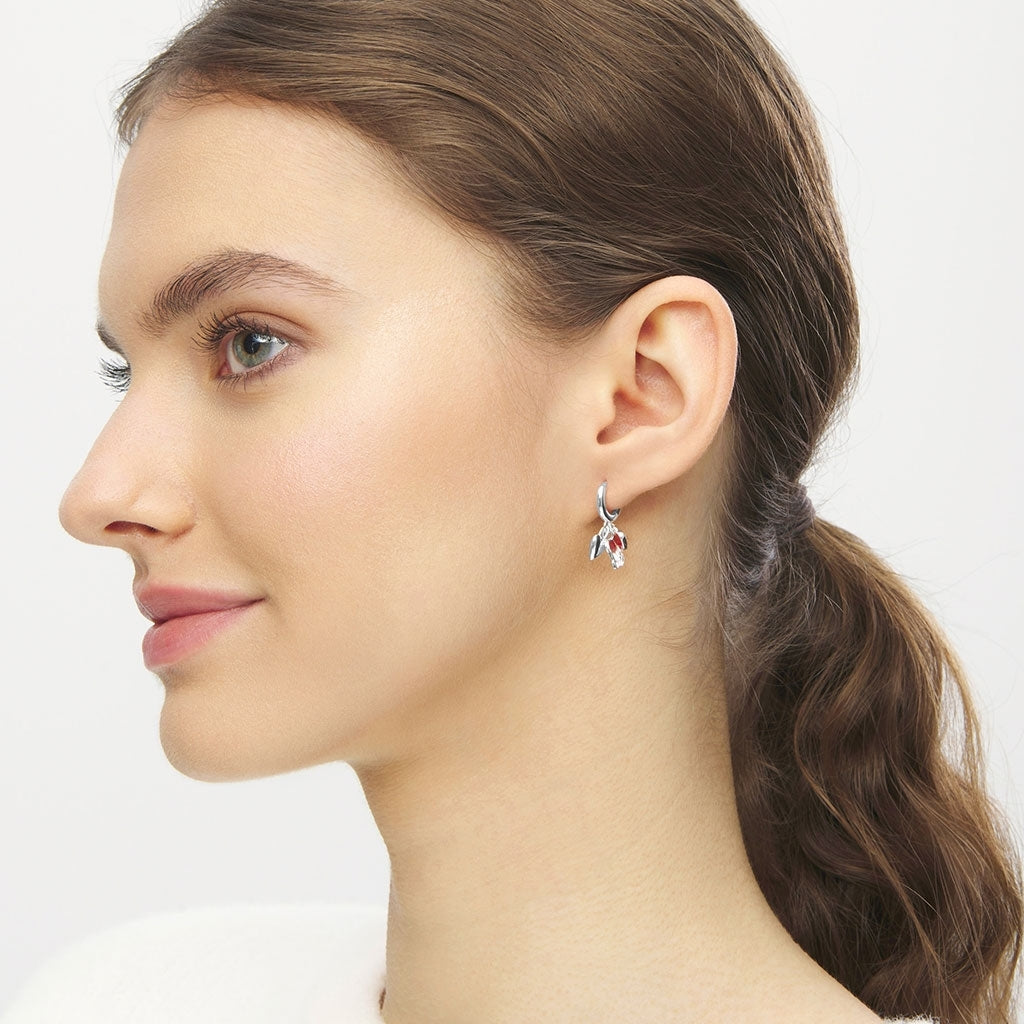 LULU Copenhagen Endless Love earring 1 pcs - silver plated Ear stud, 1 pcs Passion Red