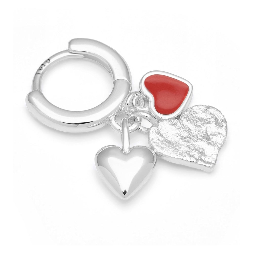 LULU Copenhagen Endless Love earring 1 pcs - silver plated Ear stud, 1 pcs Passion Red