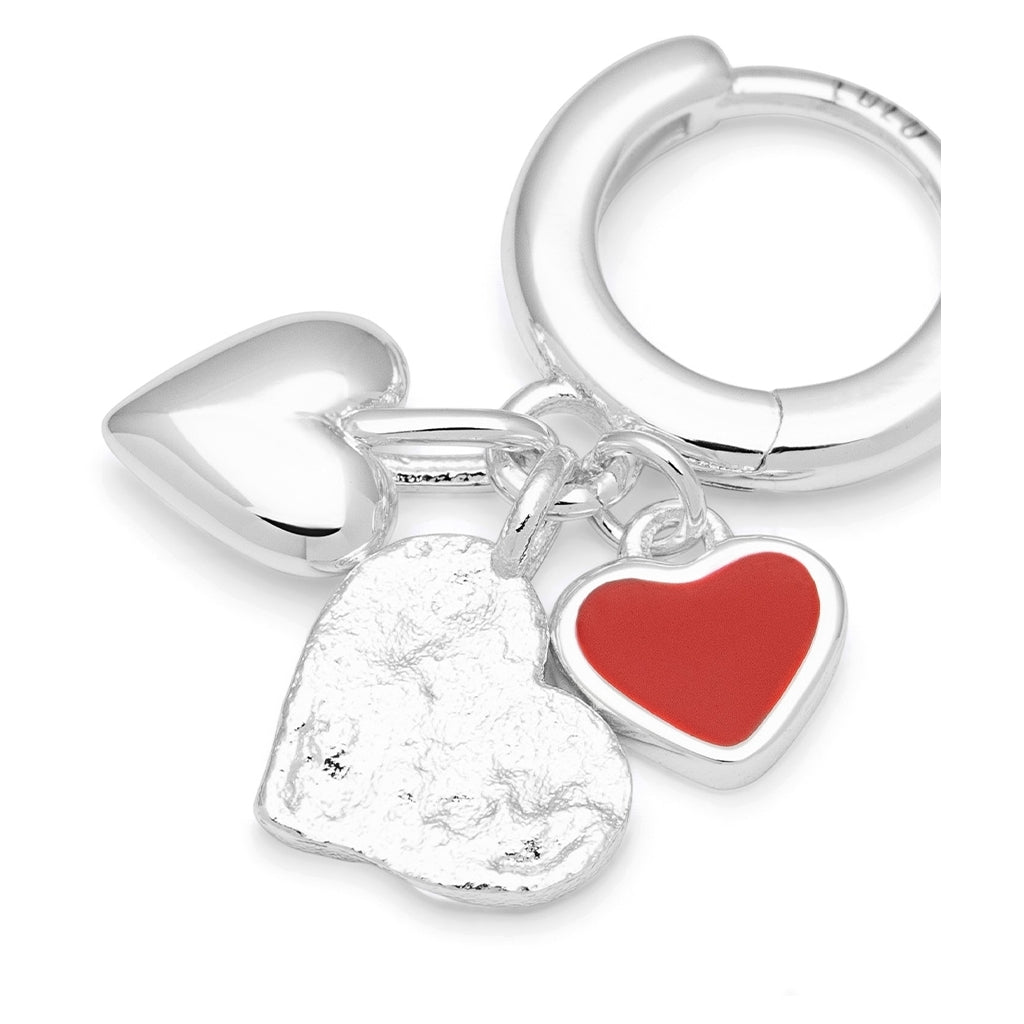 LULU Copenhagen Endless Love earring 1 pcs - silver plated Ear stud, 1 pcs Passion Red