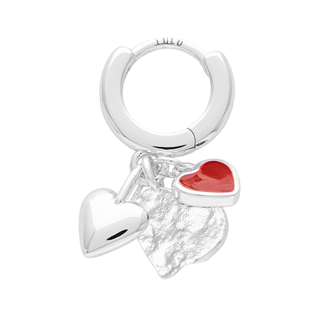 LULU Copenhagen Endless Love earring 1 pcs - silver plated Ear stud, 1 pcs Passion Red
