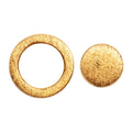 Family Round Earrings pair brushed - Gold plated