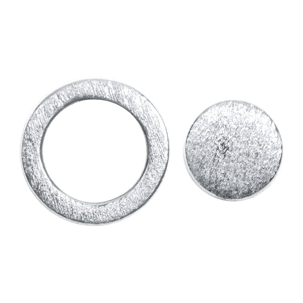 LULU Copenhagen Family Round Earrings pair brushed Earrings, pairs Silver