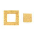 Family Square pair brushed - Gold plated
