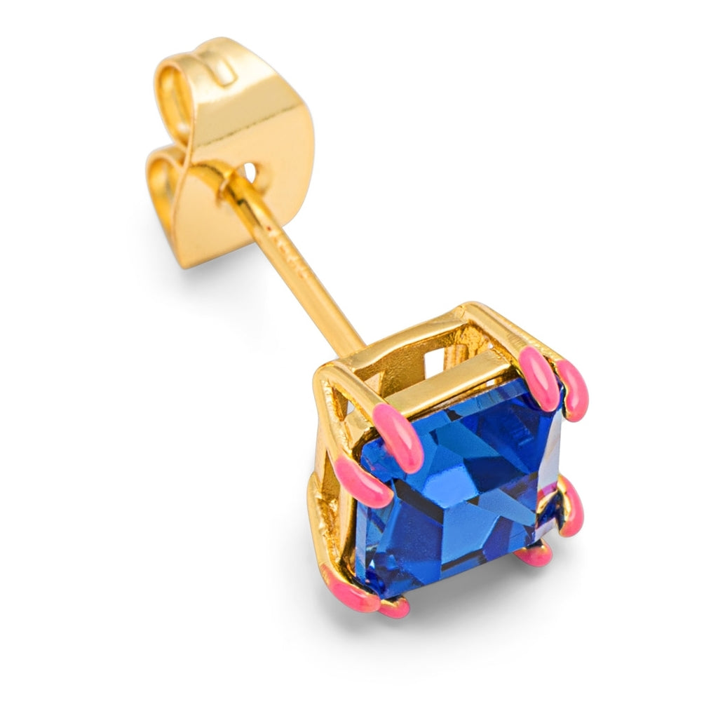 LULU Copenhagen Gala Crystal Bling earring 1 pcs Ear stud, 1 pcs Capri Blue/Pink
