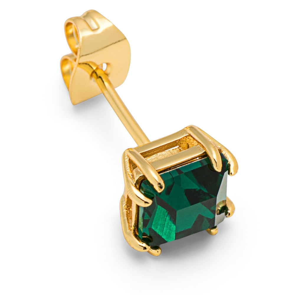 LULU Copenhagen Gala Crystal Bling earring 1 pcs Ear stud, 1 pcs Emerald/Gold Plated