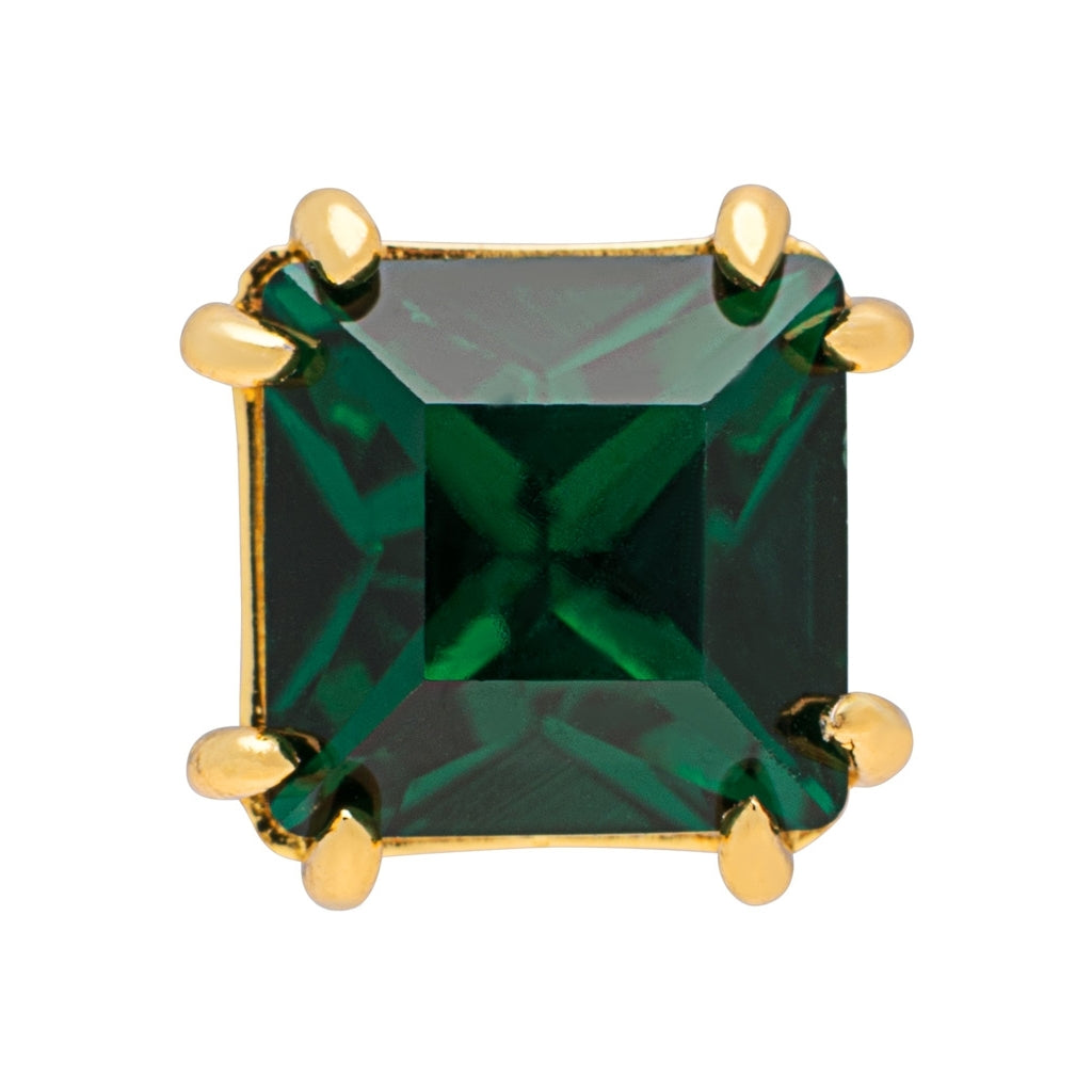 LULU Copenhagen Gala Crystal Bling earring 1 pcs Ear stud, 1 pcs Emerald/Gold Plated