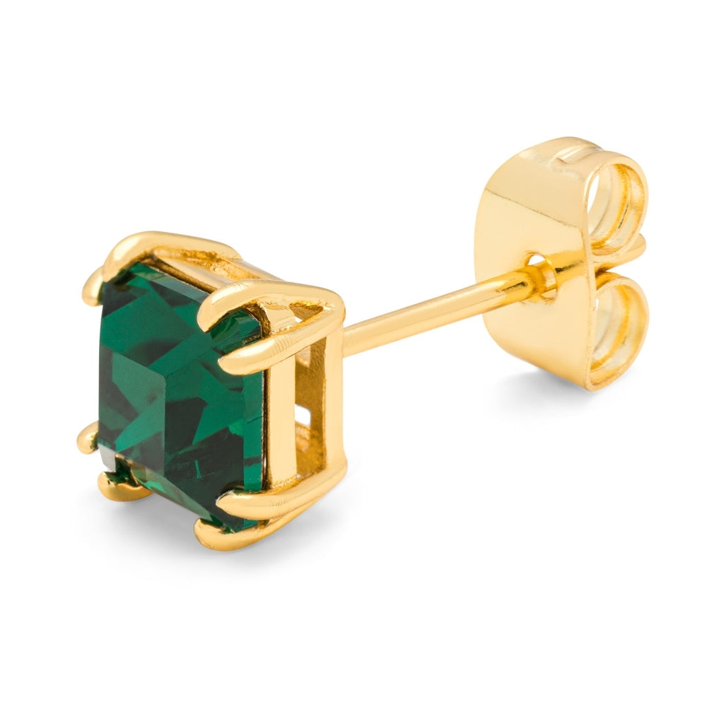 LULU Copenhagen Gala Crystal Bling earring 1 pcs Ear stud, 1 pcs Emerald/Gold Plated