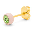 Gala Crystal Round earring 1 pcs - Olivine/Silk Light Pink