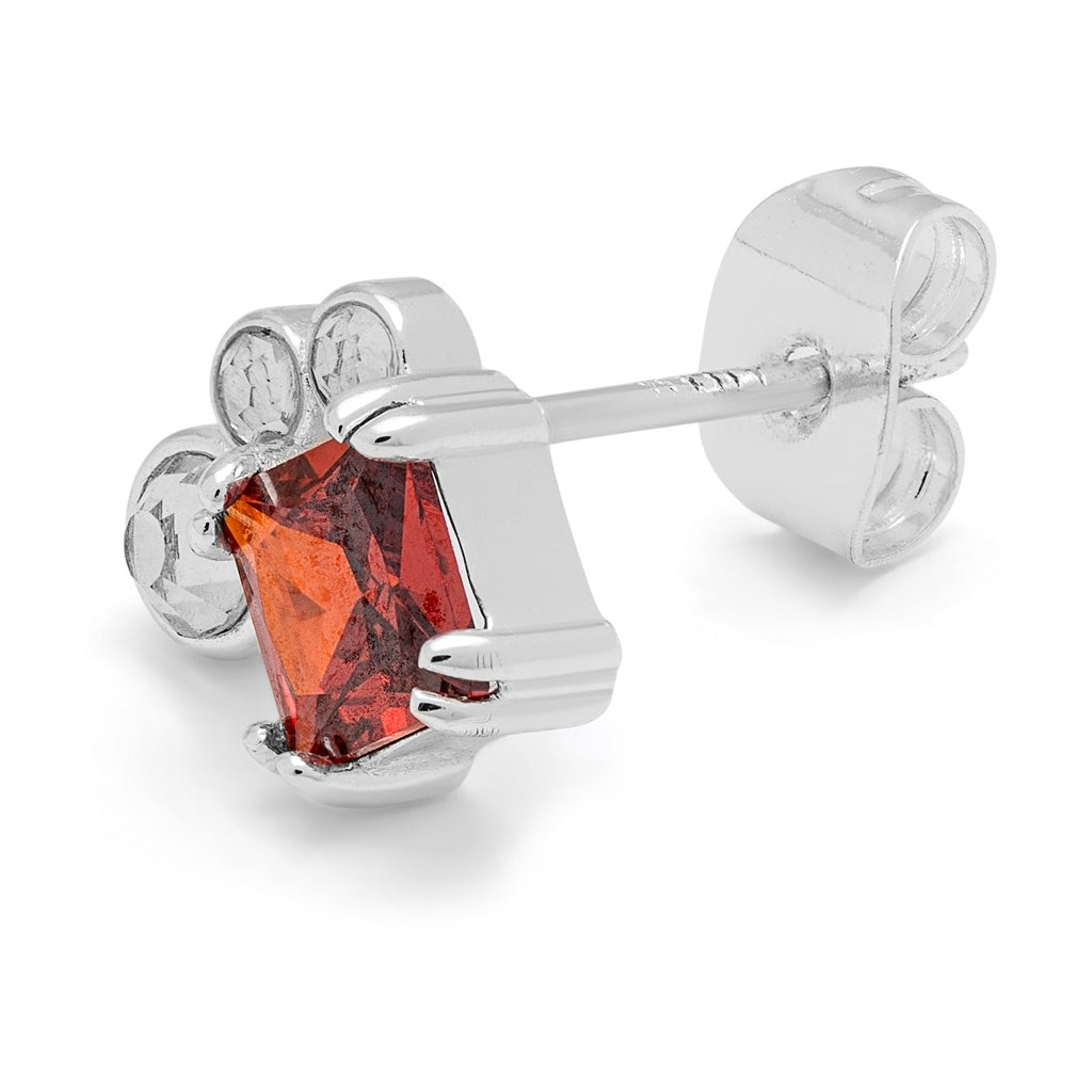 LULU Copenhagen Gala Red Bling Left earring 1 pcs Ear stud, 1 pcs Silver Plated