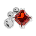 Gala Red Bling Left earring 1 pcs - Silver Plated