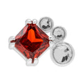 Gala Red Bling Right silver plated earring 1 pcs - Silver Plated